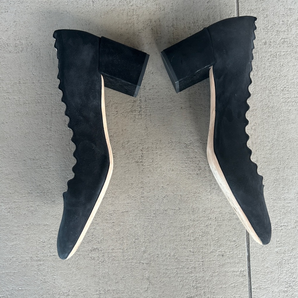Chloe - Women’s - Black Suede - Low Pump Shoe - Size 40 - Picture 6 of 7